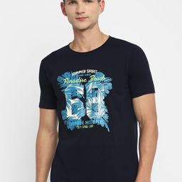 appulse Men Navy Blue Printed Cotton T-shirt-image-63