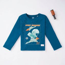 Ed-a-Mamma Boys Blue Printed Applique T-shirt-54