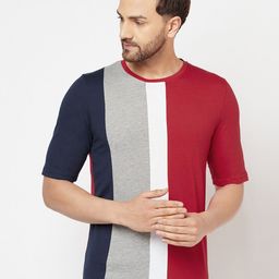 GLITO Colourblocked Cotton T-shirt-image-81
