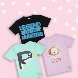 Tossido Kids Pack of 3 Printed Pure Cotton T-shirts-0