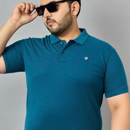Zigo Men Solid Plus Size Polo T-shirt-image-60
