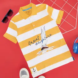 Pantaloons Junior Boys Graphic Printed Polo Collar Cotton T-shirt-image-75