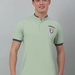 Cantabil Mandarin Collar Half Sleeves Cotton T-Shirt-picture-16