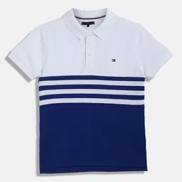 Tommy Hilfiger Boys Colourblocked Polo Collar Cotton T-shirt-image-45