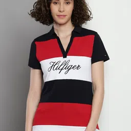 Tommy Hilfiger Colourblocked Polo Collar Regular Fit Cotton T-shirt-image-37