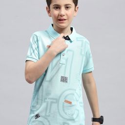 Monte Carlo Boys Typography Printed Polo Collar Cotton T-shirt-picture-18