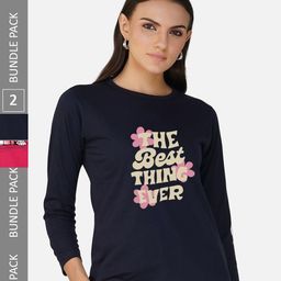 CHOZI Pack Of 2 Printed Round Neck Cotton T-shirt-picture-9