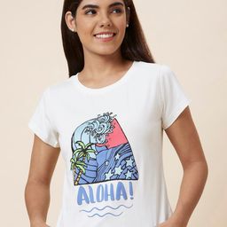 Globus White Graphic Printed Pure Cotton T-shirt-image-68