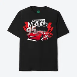 YK Disney Boys Cars Printed Round Neck Short Sleeves Pure Cotton Oversized T-shirt-46