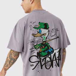 PRONK Round Neck Printed Pure Cotton T-shirt-image-88