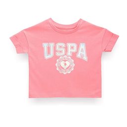 U.S. Polo Assn. Kids Girls Brand Logo Printed Pure Cotton T-shirt-picture-46