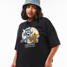 Bewakoof Plus Tom & Jerry Printed Pure Cotton T-shirt-image-17