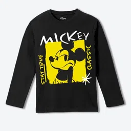 YK Disney Boys Mickey Mouse Graphic Printed Round Neck Pure Cotton T-shirt-image-25