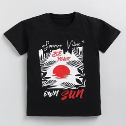 Toonyport Boys Graphic Tropical Printed Cotton T-Shirt-image-91