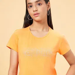 Coolsters by Pantaloons Girls Embellished Round Neck Crop T-shirt-image-28