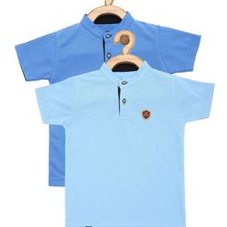 earth conscious Boys Blue Pack Of 2 Henley Neck Cotton T-shirt-image-87