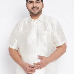VASTRAMAY Men Cream-Coloured Premium Casual Shirt-image-60