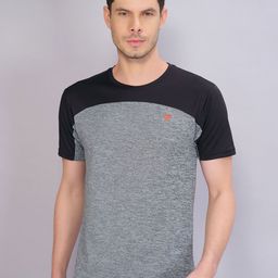 Technosport Men Black Colourblocked Antimicrobial Active T-shirt-image-44