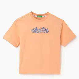 United Colors of Benetton Boys Round Neck Short Sleeves Printed Pure Cotton Boxy T-shirt-image-50