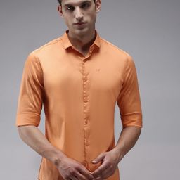 SHOWOFF Men Orange Comfort Cotton Casual Shirt-image-49