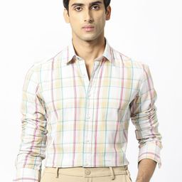 RARE RABBIT Men Campo Checked Slim Fit Opaque Cotton Shirt-image-70