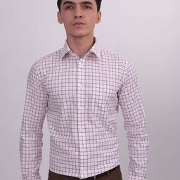 LOUIS STITCH Comfort Checked Premium Cotton Formal Shirt-image-71