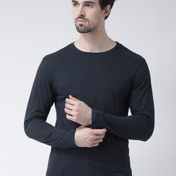 Friskers Men Navy Blue Pure Cotton T-shirt-image-81