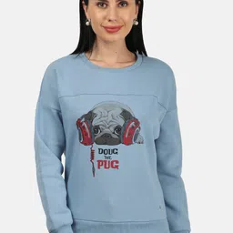 Monte Carlo Women Grey Printed Sweatshirt-image-1