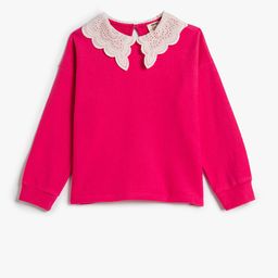 Koton Girls Round Neck Pure Cotton Pullover Sweatshirt-image-71
