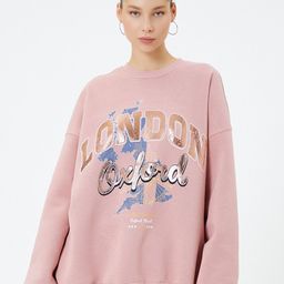 Koton Typography Printed Pullover Sweatshirt-image-80
