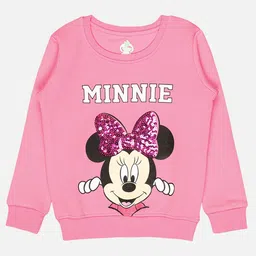 Bodycare Kids Infant Girls Minnie Mouse Printed Sequined Fleece Sweatshirt-image-45