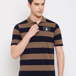 Club York Vertical Striped Polo Collar Cotton T-Shirt-image-39