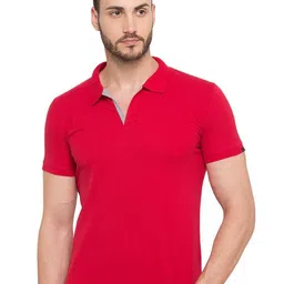 Status Quo Men Red Polo Collar Cotton T-shirt-image-63