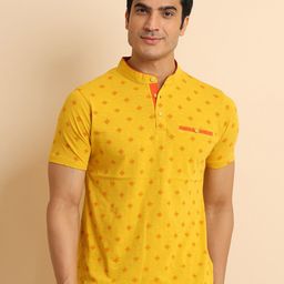 berry blues Geometric Printed Short Sleeves Cotton T-shirt-image-92