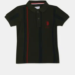 U.S. Polo Assn. Kids Boys Striped Polo Collar Pure Cotton T-shirt-picture-7