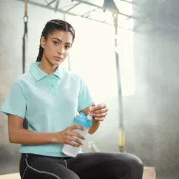 ASICS Women Blue Self Design Polo Collar T-shirt-picture-9