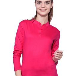 appulse Mandarin collar Long sleeves Cotton T-shirt-image-63