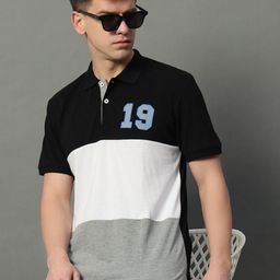 GET GOLF Men Colourblocked Polo Collar Cotton T-shirt-image-31