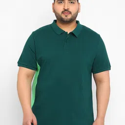 Urbano Plus Colourblocked Polo Collar Cotton T-shirt-image-35