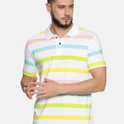 Kryptic Striped Pure Cotton Polo Collar T-shirt-image-10