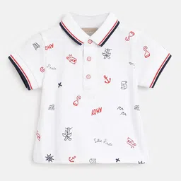 Chicco Boys Conversational Printed Polo Collar Cotton T-Shirt-picture-46