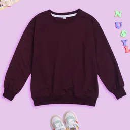 NUSYL Kids Round Neck Oversized Fleece Sweatshirt-picture-49