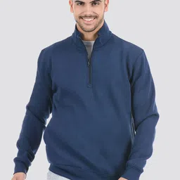 ONEWAY Men Solid Mock Collar Cotton Sweatshirt-picture-20