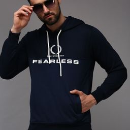 SHOWOFF Men Navy Blue Printed Hooded Cotton Sweatshirt-image-39