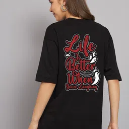 Imsa Moda Typography Printed Drop Shoulder Sleeves Oversize Cotton Casual T Shirt-image-17