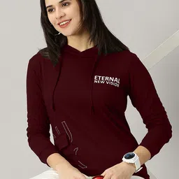 AUSK Women Typography Hooded T-shirt-picture-27