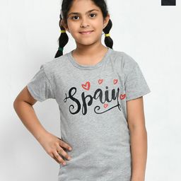 BAESD Girls Pack Of 2 Typography Printed Cotton T-shirt-picture-30
