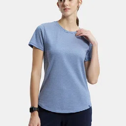 Jockey Cotton Stripe Fabric Relaxed Fit Round Neck T-Shirt-image-88