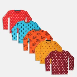 MANZON Kids Pack of 5 Pure Cotton T-shirt-image-15
