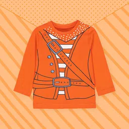 mothercare Boys Orange Pirate Print Pure Cotton T-shirt-image-46